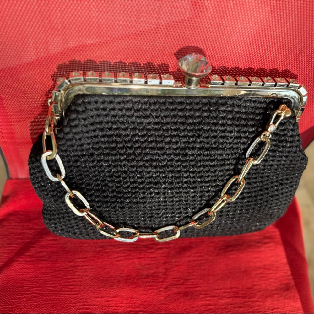 Chic Black Chain Clutch